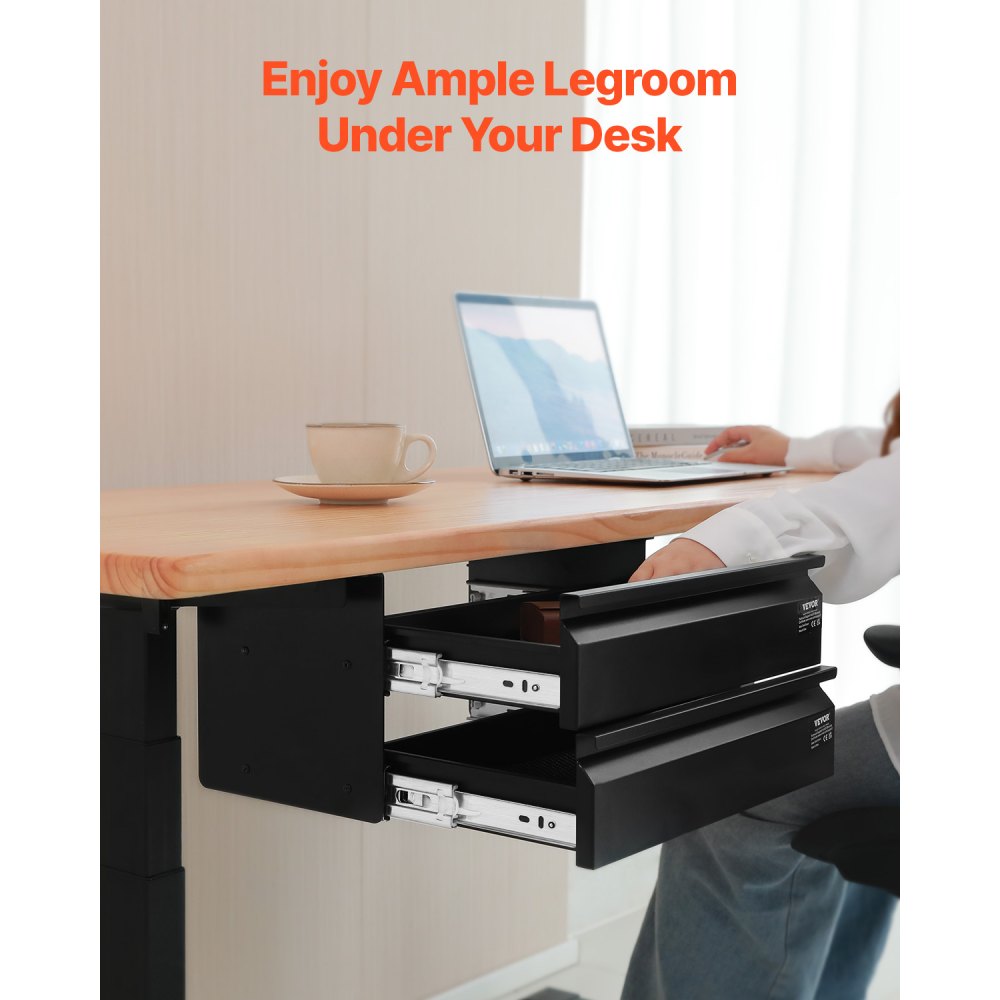 CT-5 - Under Desk Organizer with 2 Drawers, 11 lbs Capacity Each