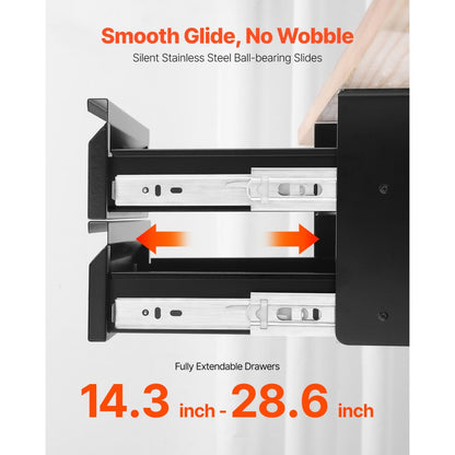 CT-5 - Under Desk Organizer with 2 Drawers, 11 lbs Capacity Each