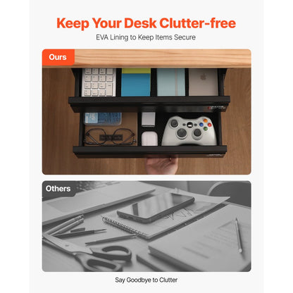 CT-5 - Under Desk Organizer with 2 Drawers, 11 lbs Capacity Each