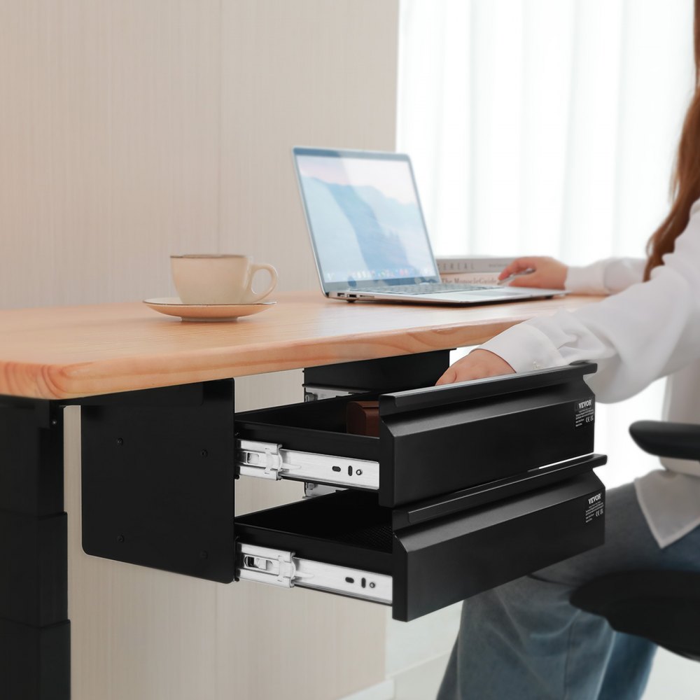 CT-5 - Under Desk Organizer with 2 Drawers, 11 lbs Capacity Each