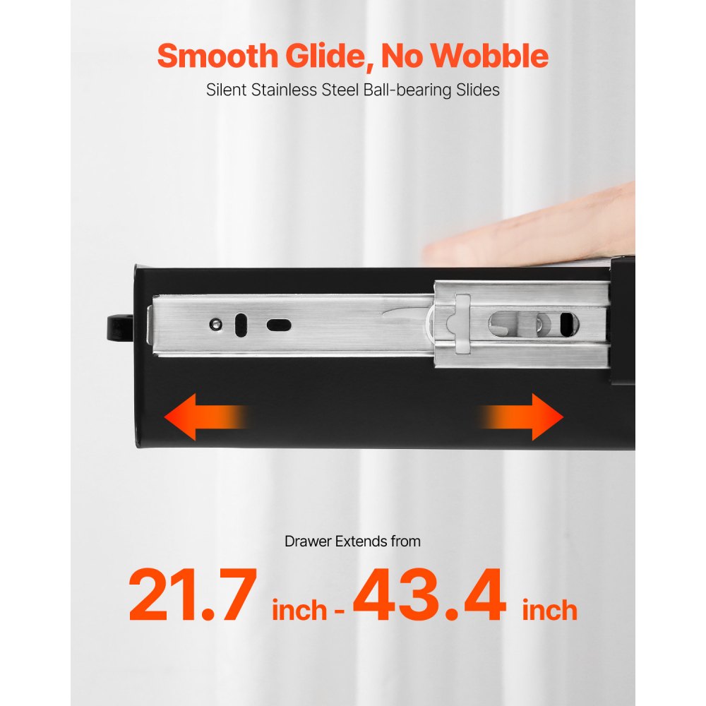 CT-6 - 22" Metal Under-Desk Drawer Organizer with Cable Management