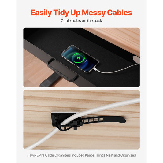 CT-6 - 22" Metal Under-Desk Drawer Organizer with Cable Management