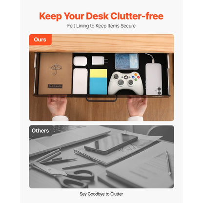 CT-6 - 22" Metal Under-Desk Drawer Organizer with Cable Management