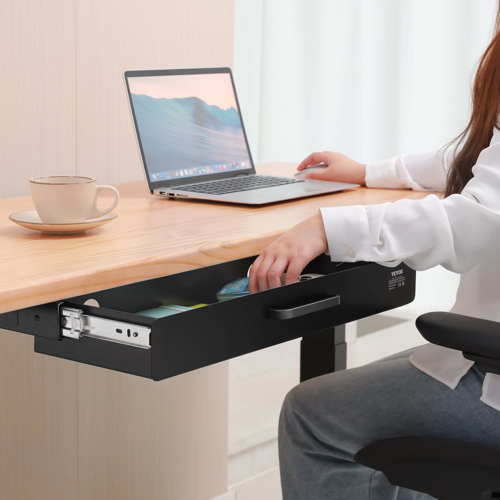 CT-6 - 22" Metal Under-Desk Drawer Organizer with Cable Management
