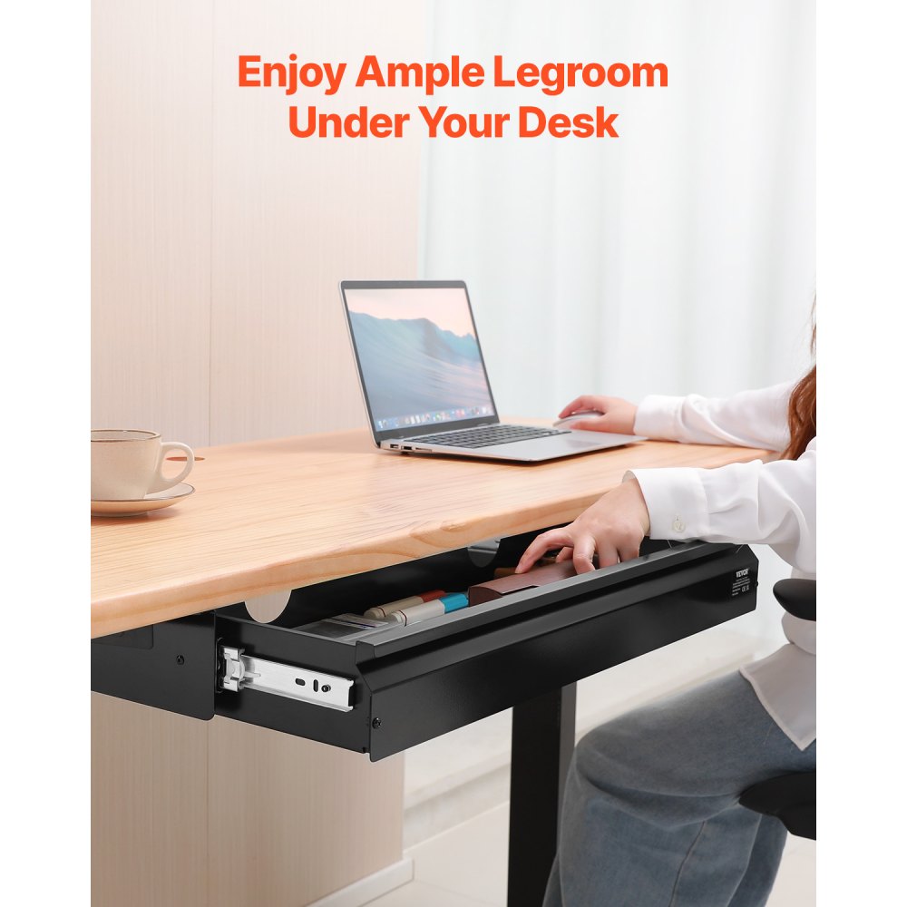 CT-7 - 26" Metal Under-Desk Drawer Organizer & Keyboard Tray