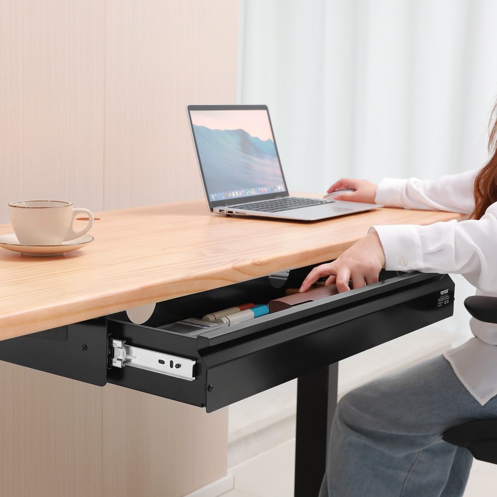 CT-7 - 26" Metal Under-Desk Drawer Organizer & Keyboard Tray