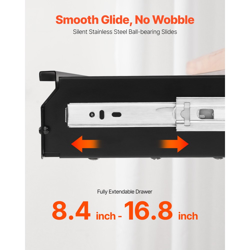CT-8 - 30"x8.4" Steel Under Desk Organizer & Keyboard Tray
