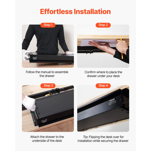 CT-8 - 30"x8.4" Steel Under Desk Organizer & Keyboard Tray