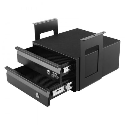 CT-3 - 2 Lockable Drawers Under-Desk Organizer with Steel Structure