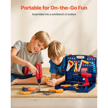661-74 - 28.4" Kids Workbench with Realistic Tools & 56 Accessories