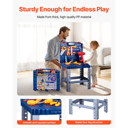 661-74 - 28.4" Kids Workbench with Realistic Tools & 56 Accessories
