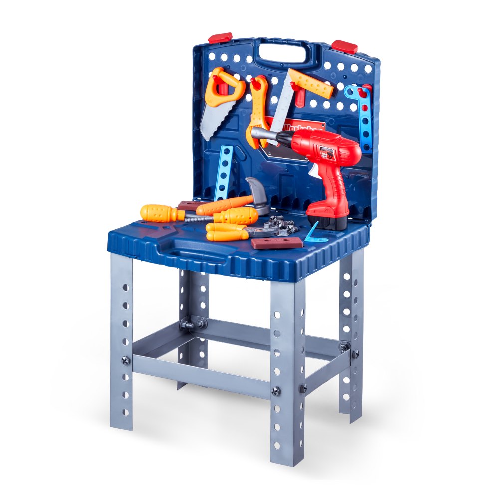 661-74 - 28.4" Kids Workbench with Realistic Tools & 56 Accessories