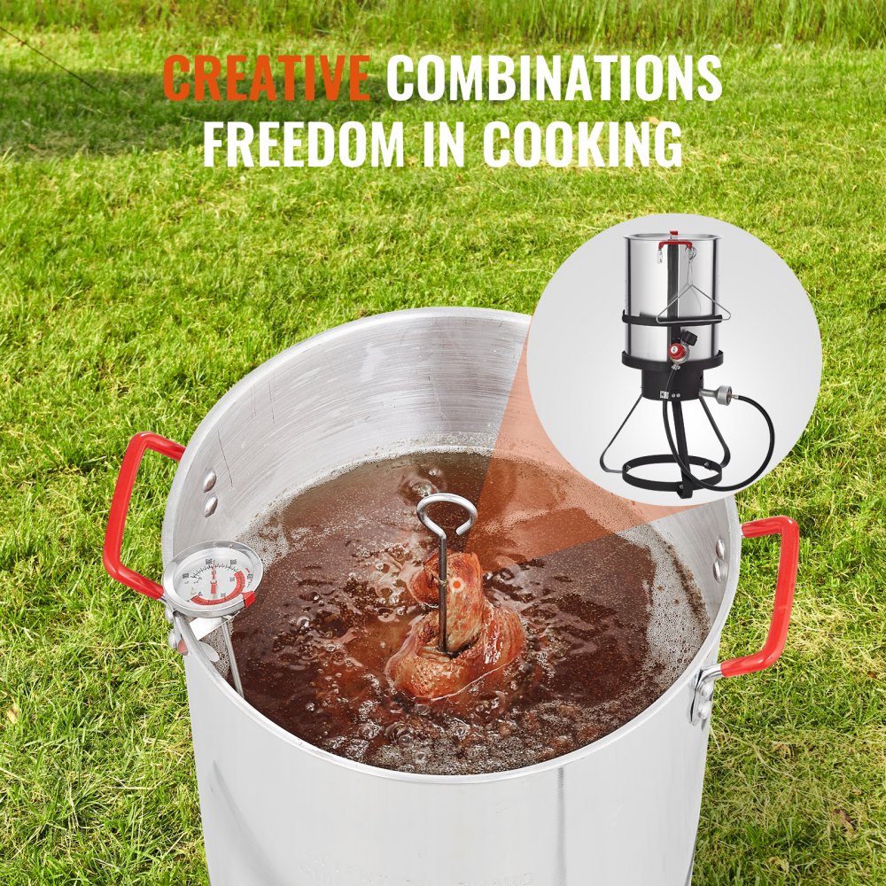 1630B - 30-Qt VEVOR Deep Fryer & Steamer with Accessories