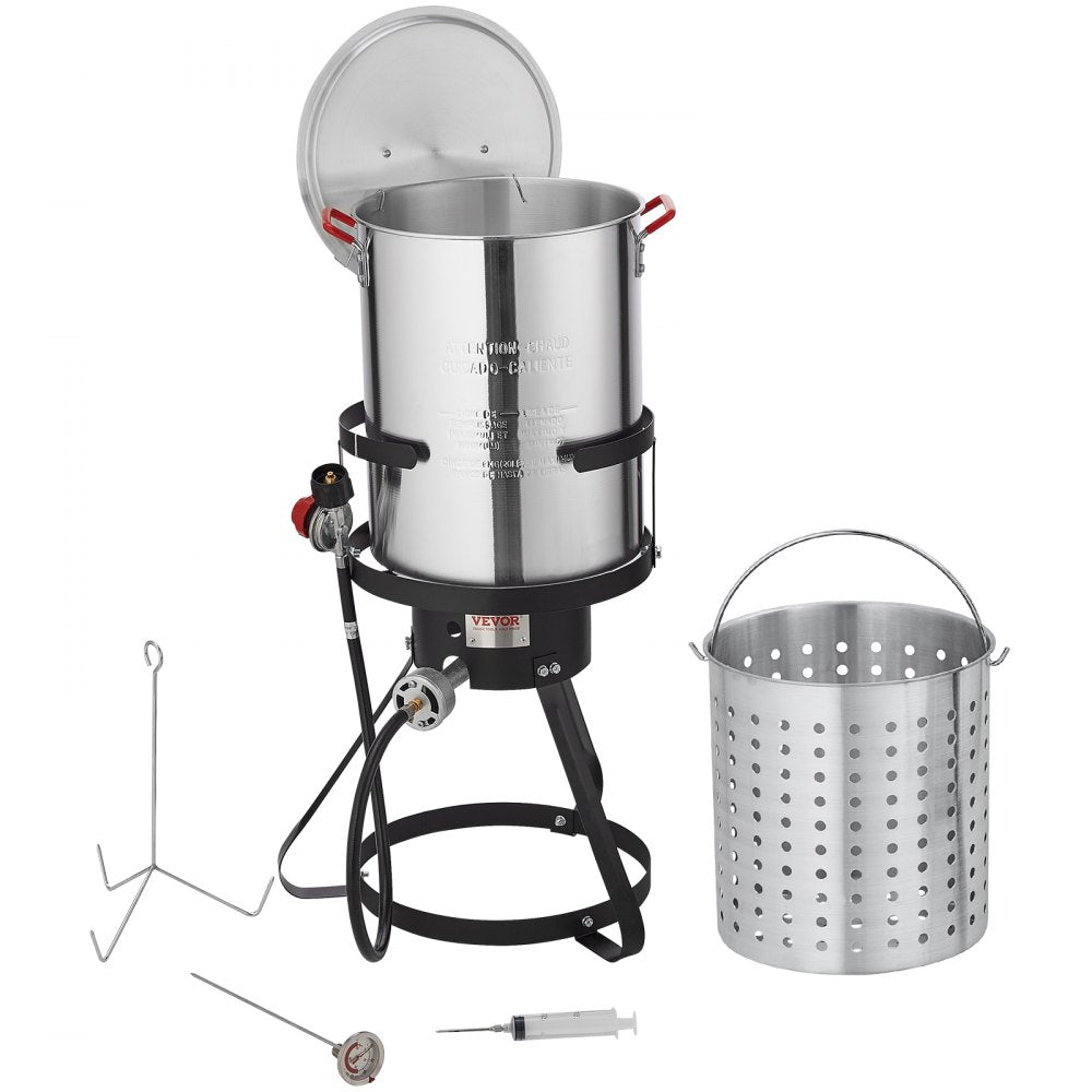 1630B - 30-Qt VEVOR Deep Fryer & Steamer with Accessories