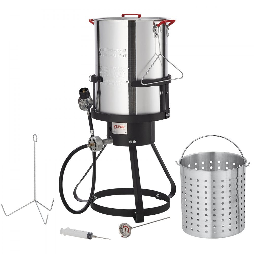 1630B - 30-Qt VEVOR Deep Fryer & Steamer with Accessories