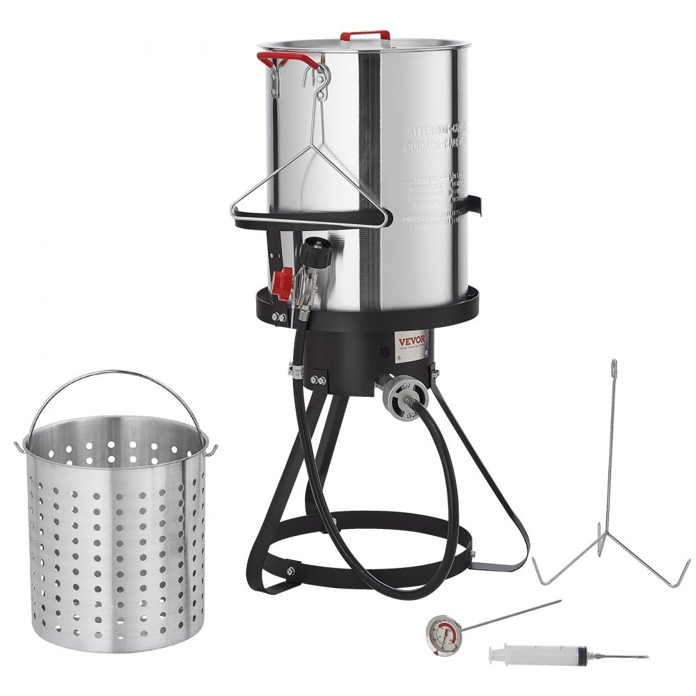 1630B - 30-Qt VEVOR Deep Fryer & Steamer with Accessories
