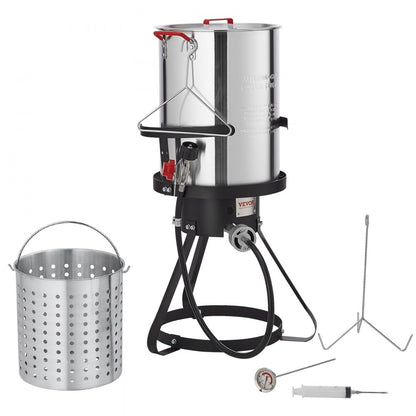 1630B - 30-Qt VEVOR Deep Fryer & Steamer with Accessories