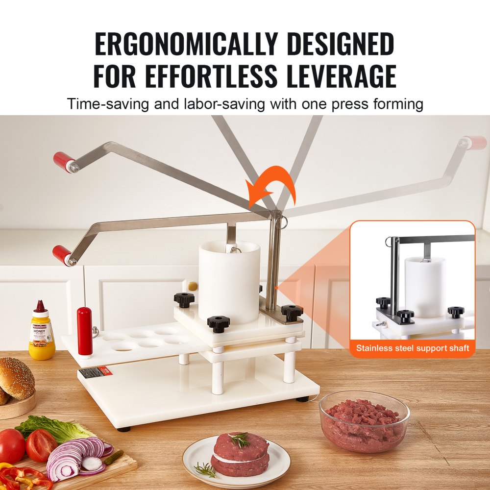 HR-130L-50MM*6-100MM - Efficient Burger Patty Maker for 6-7 Patties at Once