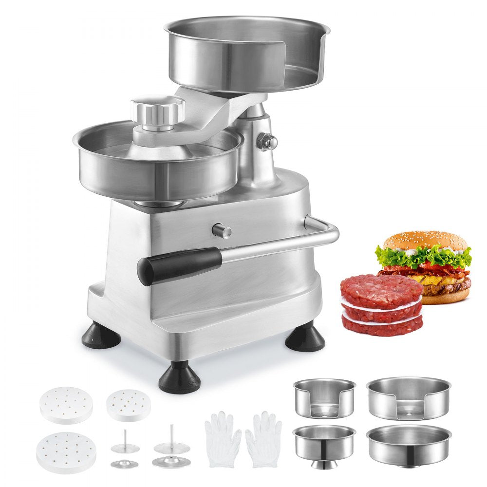 JKH100130150 - Efficient Stainless Steel Burger Patty Maker, 100+ Patties/Hour