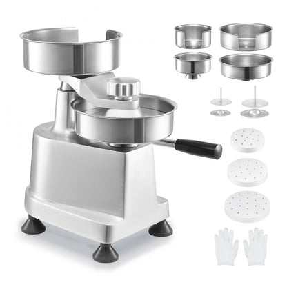 JKH100130150 - Efficient Stainless Steel Burger Patty Maker, 100+ Patties/Hour