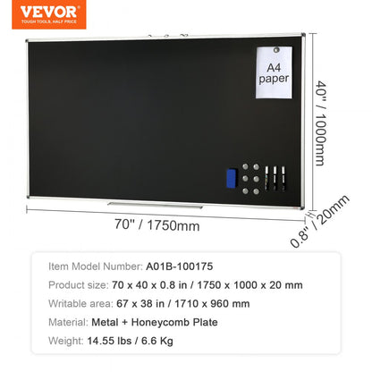 A01B-100175 - 70 x 40 Inch VEVOR Blackboard for Classrooms & Offices