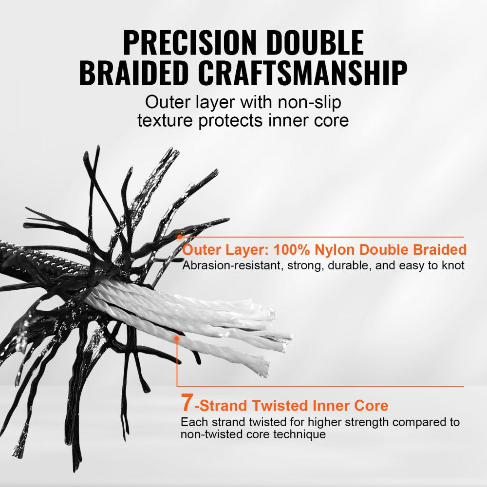 JLDL5-305 - 3/16" Braided Nylon Rope, 1000ft, 720lbs Strength