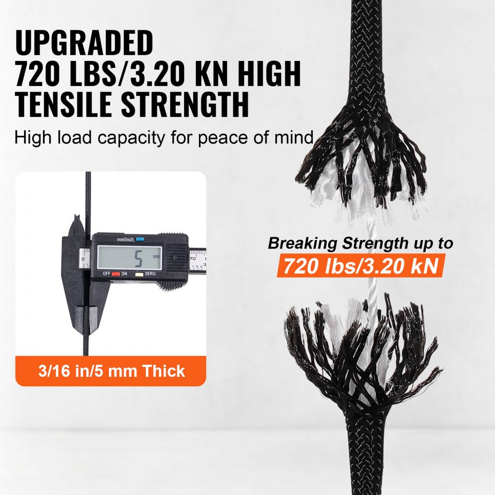 JLDL5-305 - 3/16" Braided Nylon Rope, 1000ft, 720lbs Strength