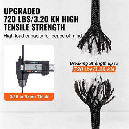 JLDL5-305 - 3/16" Braided Nylon Rope, 1000ft, 720lbs Strength