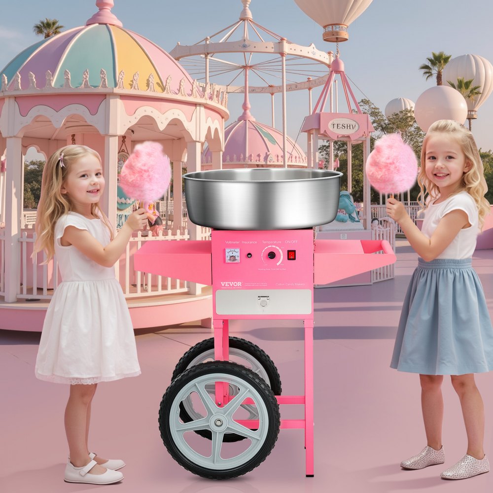 MHTJJPHCO1-S - 1000W Cotton Candy Machine with Cart and Candy Box