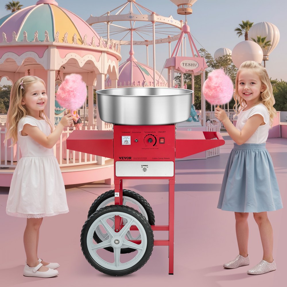 MHTJJPHCO1-S - High Output 1000W Cotton Candy Machine with Cart