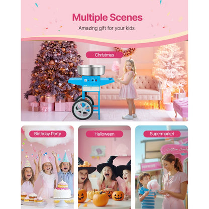 MHTJJPHCO1-S - 1000W Cotton Candy Maker with Large Bowl for Parties