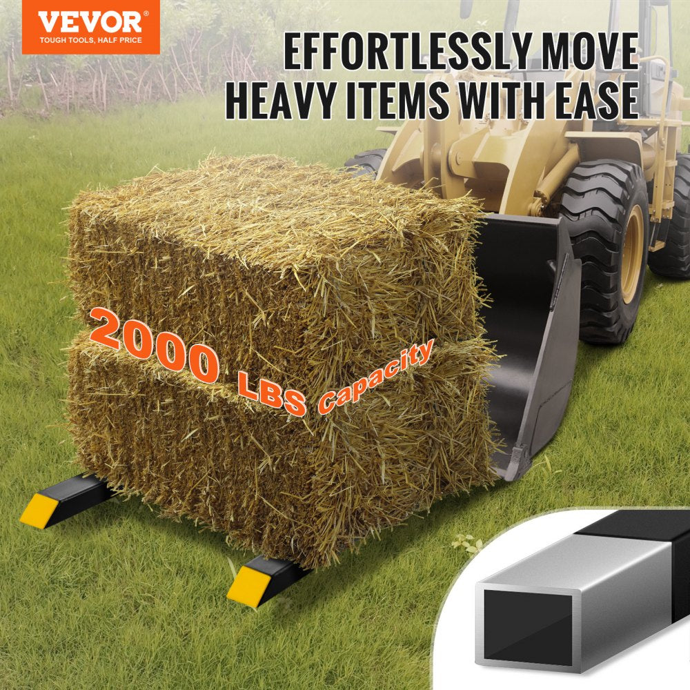 HC60-2000 - Durable 60" Pallet Forks with 2000 lbs Capacity for Loader Buckets