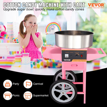 MHTJJPHC01 - 1000W VEVOR Cotton Candy Machine for Festivals & Concessions