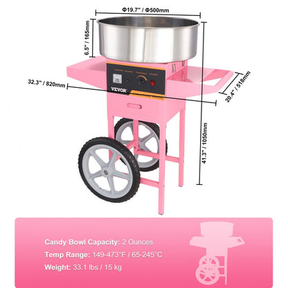 MHTJJPHC01 - 1000W VEVOR Cotton Candy Machine for Festivals & Concessions
