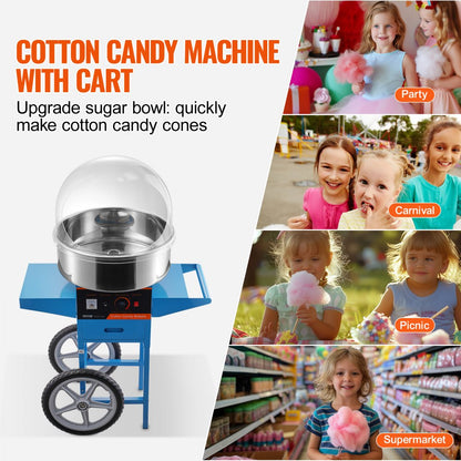 MHTJJPHC01 - 1000W Blue Cotton Candy Machine for Parties and Events