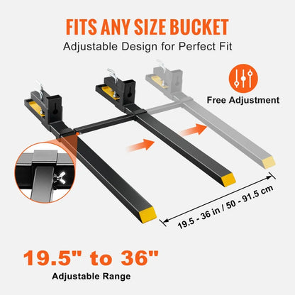 HC60-4000T - 60" Heavy-Duty Pallet Forks for 4000 lbs Capacity