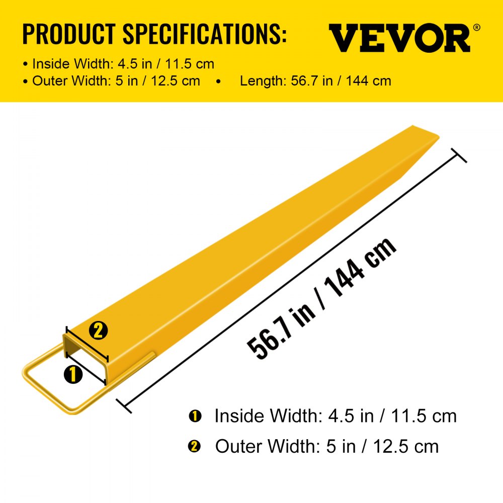 60 x 5" Fork Extension - Durable Alloy Steel Forks for Heavy Lifting