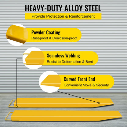 96 × 5" Fork Extension - 96" Alloy Steel Pallet Forks with Rust Resistance