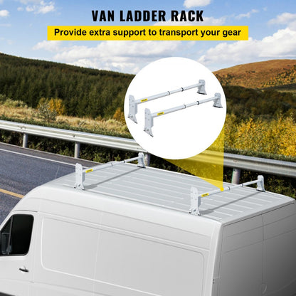 SYZ-00101 - Adjustable Steel Ladder Rack for Vans, 46.5"-68.1" Length