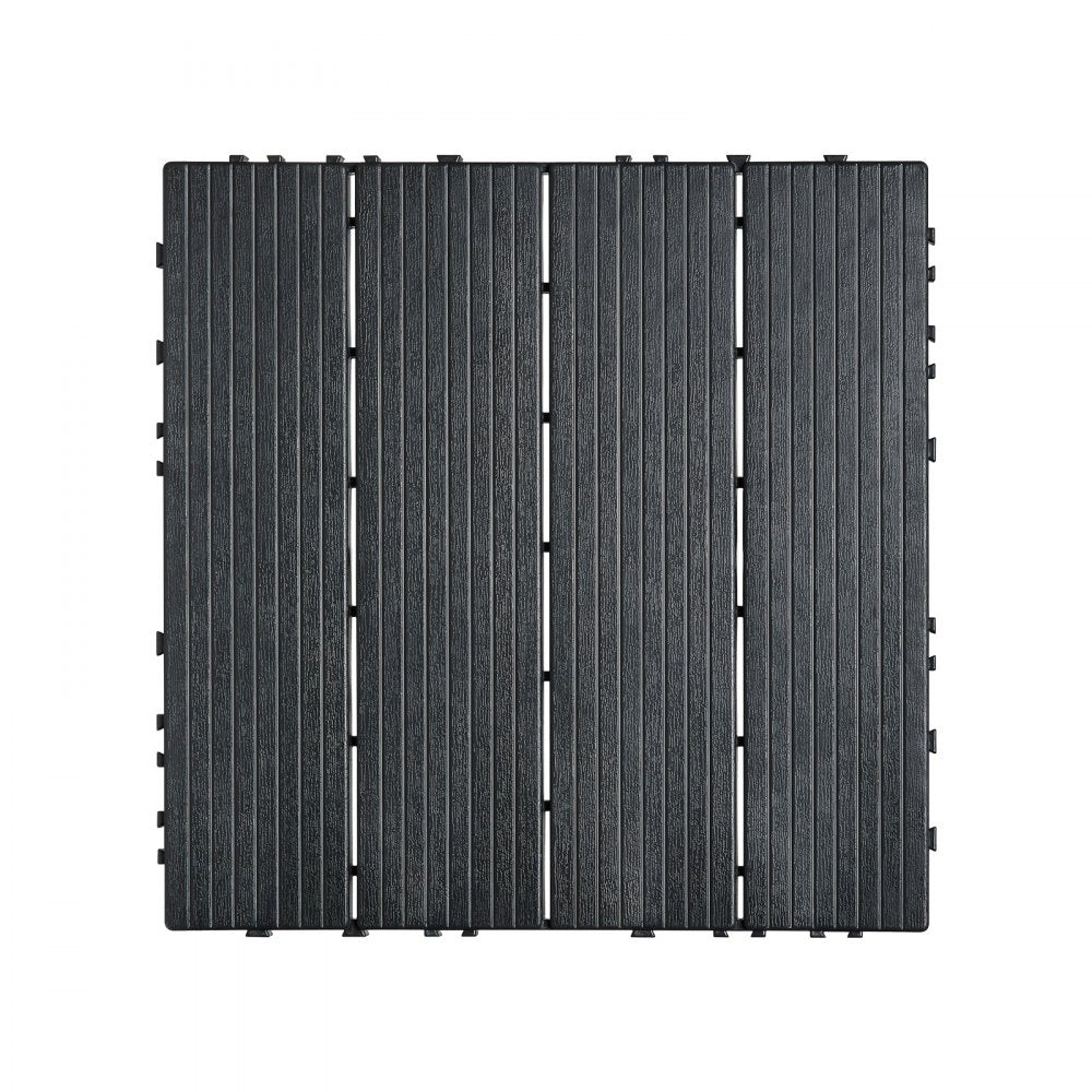 ALSL300-300-10(SH) - Waterproof 12" Dark Grey Interlocking Patio Floor Tiles