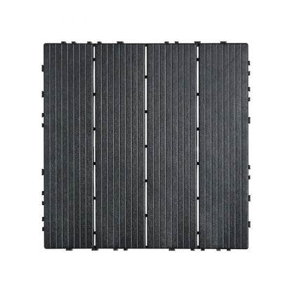 ALSL300-300-10(SH) - Waterproof 12" Dark Grey Interlocking Patio Floor Tiles