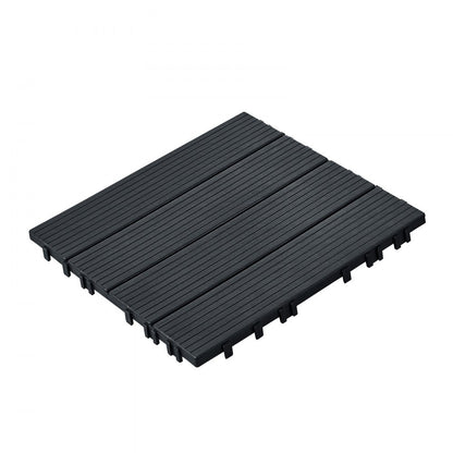 ALSL300-300-10(SH) - Waterproof 12" Dark Grey Interlocking Patio Floor Tiles