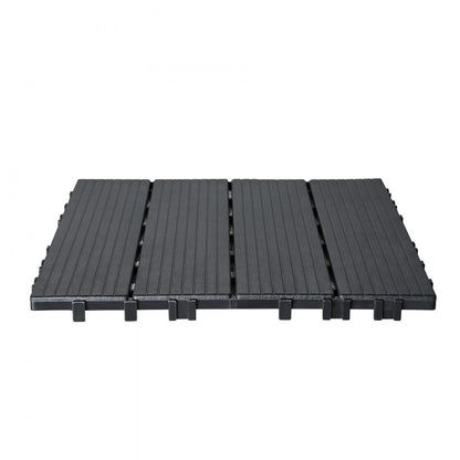 ALSL300-300-10(SH) - Waterproof 12" Dark Grey Interlocking Patio Floor Tiles