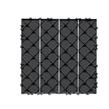 ALSL300-300-10(SH) - Waterproof 12" Dark Grey Interlocking Patio Floor Tiles