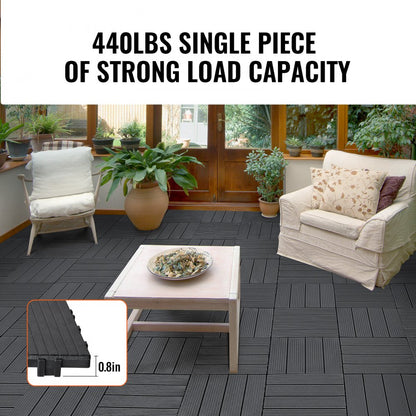 ALSL300-300-54(SH) - Waterproof 11.6" Dark Grey Interlocking Deck Tiles, 54 Pack
