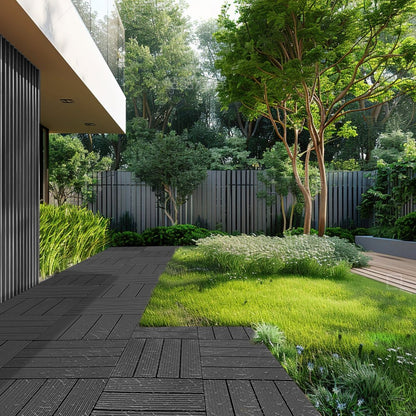 ALSL300-300-54(SH) - Waterproof 11.6" Dark Grey Interlocking Deck Tiles, 54 Pack