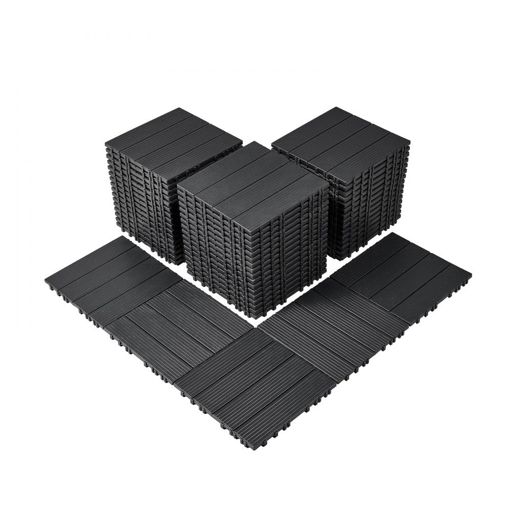 ALSL300-300-54(SH) - Waterproof 11.6" Dark Grey Interlocking Deck Tiles, 54 Pack