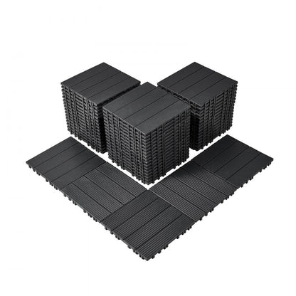ALSL300-300-54(SH) - Waterproof 11.6" Dark Grey Interlocking Deck Tiles, 54 Pack