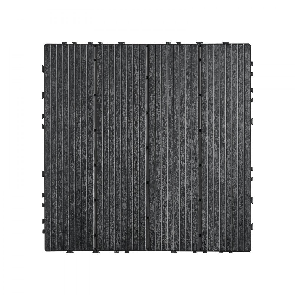 ALSL300-300-54(SH) - Waterproof 11.6" Dark Grey Interlocking Deck Tiles, 54 Pack