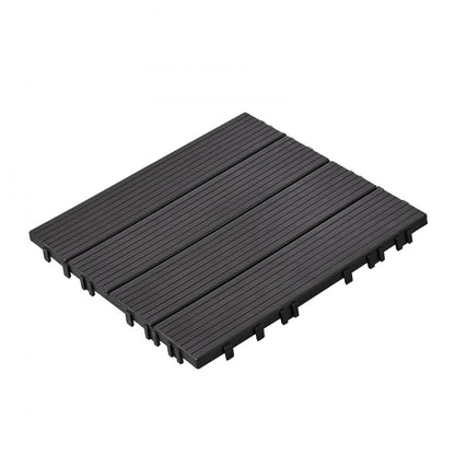 ALSL300-300-54(SH) - Waterproof 11.6" Dark Grey Interlocking Deck Tiles, 54 Pack